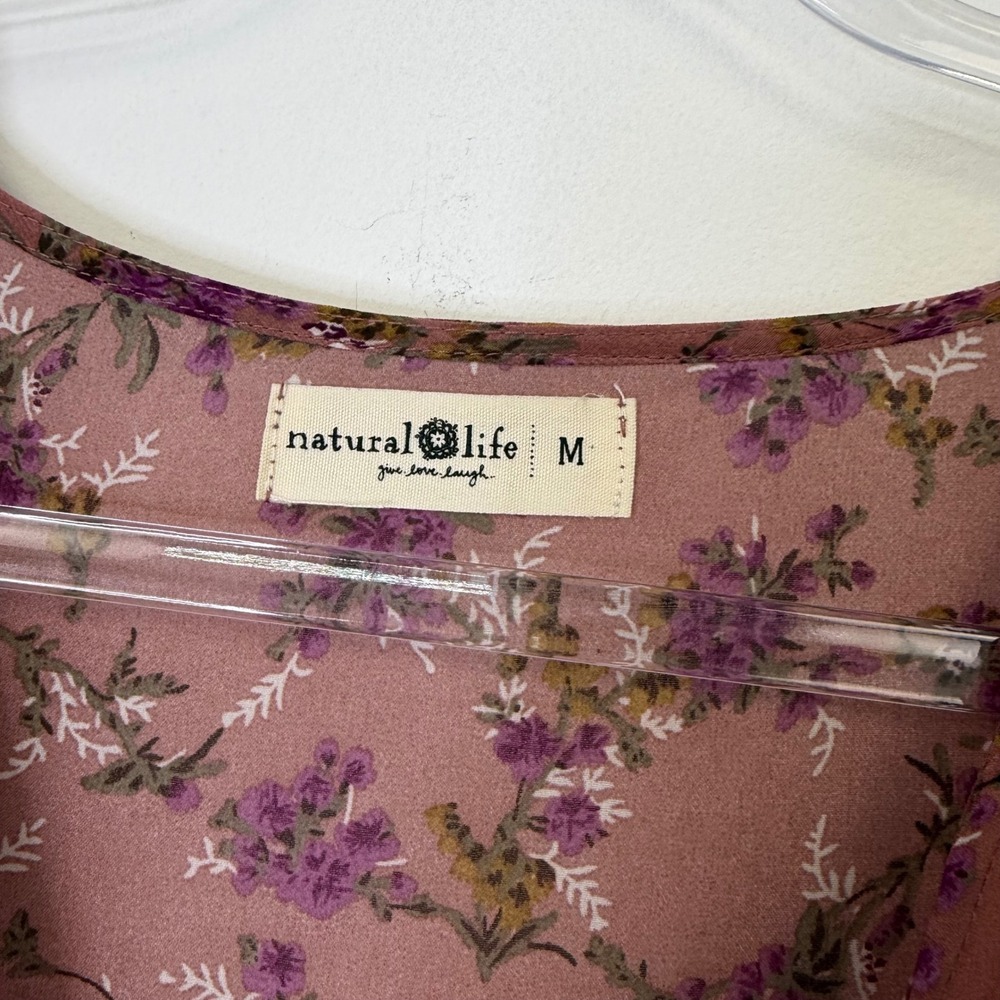 Natural Life Dance With Me Tiered Maxi Dress Women's Medium Pink Floral Boho - Picture 4 of 12